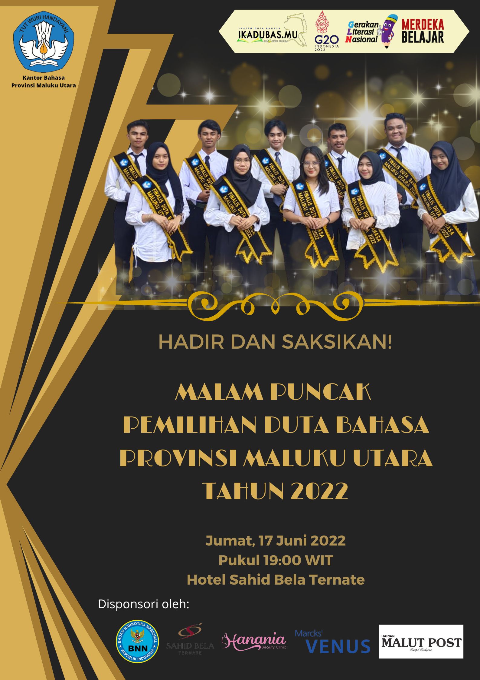 Malam Puncak Pemilihan Duta Bahasa Provinsi Maluku Utara Tahun 2022